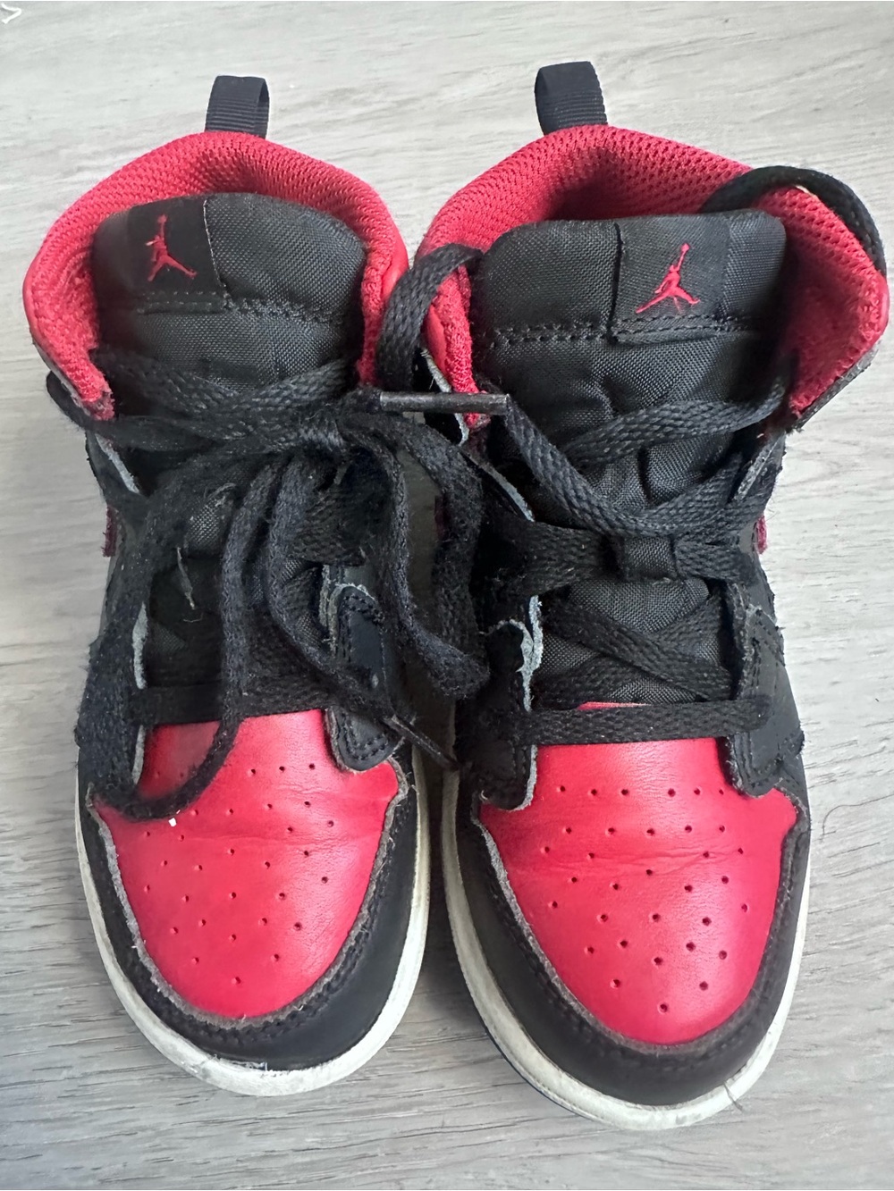 Jordan Kids Black and Red High-Top Sneakers (Youth)